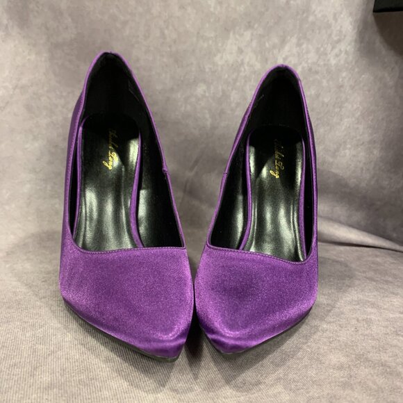 Elisabet Tang Pointed Toe Satin Stilettos - Picture 3 of 8